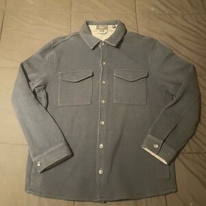 Vince Men’s Navy Blue Button Up Sweater Size Large Lined Long Sleeve